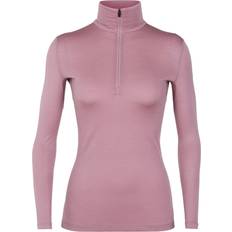 Pink Toppe svedundertøj Icebreaker Merino Bodyfit Oasis Women's Long Sleeve Half Zip Crystal