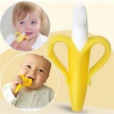 Shein 1pc Baby Silicone Training Toothbrush, Banana Shape Safe Toddle Teether Chew Toy, Teething Toy