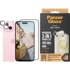 PanzerGlass Transparent Mobiltilbehør PanzerGlass 3-in-1 Protection Pack for iPhone 15