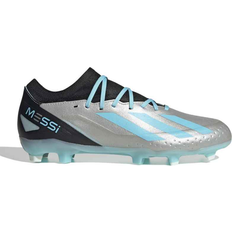 37 - Gummi - Unisex Fodboldstøvler adidas X Crazyfast Messi.3 Firm Ground - Silver Metallic/Bliss Blue/Core Black