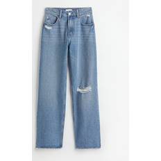 H&M 48 - Blå Tøj H&M Dame Blå Loose Straight High Jeans