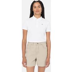 Dickies Polotrøjer Dickies Women's Tallasee Short Sleeve Cropped Polo Shirt - White