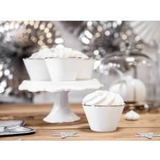 Muffinforme PartyDeco Cupcake forme sølvkant Muffinform