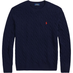 Polo Ralph Lauren Uld Overdele Polo Ralph Lauren Cable Knit Wool Cashmere Crewneck Sweater - Hunter Navy