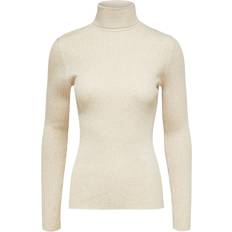 Selected Dame - Polotrøjer Sweatere Selected Lydia Knitted Sweater - Birch