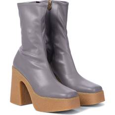 Stella McCartney Støvler Stella McCartney Chunky Platform Ankle Boots, Woman, Grey