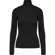Dame - Nylon - Polotrøjer - Sort Sweatere Selected Lydia Knitted Sweater - Black