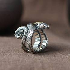 Dame - Zink Ringe Shein 1pc Snake Shaped Ring, Unisex Zinc Alloy Fashionable Accessory For Everyday Wear