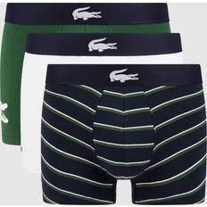 Lacoste Elastan/Lycra/Spandex Underbukser Lacoste Pack of Cotton Hipsters White Blue Green