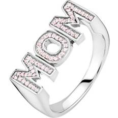 Maria Black Mom Rose Ring - Silver/Pink