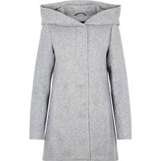 Vero Moda 48 Overtøj Vero Moda Hood Curve Coat - Light Grey Melange
