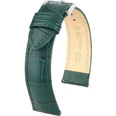 Hirsch Duke Embossed Leather Watch Green