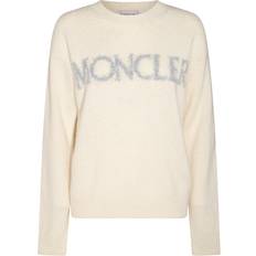 Moncler Dame Overdele Moncler Logo wool sweater white