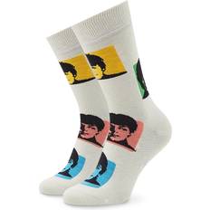Dame - Økologisk materiale Strømper Happy Socks Crew Beatles Silhouettes in Weiß