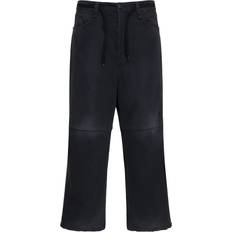 Balenciaga Dame Bukser & Shorts Balenciaga Mid-rise cropped cotton canvas pants black