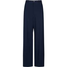 Balenciaga Dame Bukser & Shorts Balenciaga Mid-rise wool pants blue
