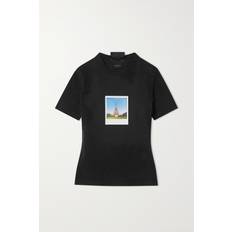 Balenciaga Rund hals T-shirts & Toppe Balenciaga Printed cotton jersey T-shirt black