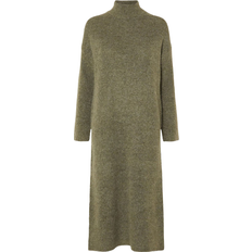 Selected Polyester Kjoler Selected Maline Long Sleeve Knit Dress - Dusky Green