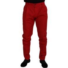 Dolce & Gabbana Slim Bukser Dolce & Gabbana Rød Bomuld Bukser Jeans Red IT44/XS