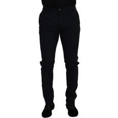 Dolce & Gabbana Uld Bukser Dolce & Gabbana Sort Uld Bukser Jeans Black IT48/M
