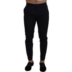 Dolce & Gabbana Slim Bukser Dolce & Gabbana Blue Stretch Cotton Slim Trousers Chinos Pants IT48