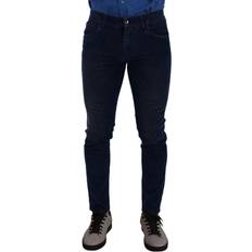 Dolce & Gabbana Slim Bukser & Shorts Dolce & Gabbana Blue Slim Fit Cotton Skinny Denim Trouser Jeans IT48