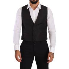 Dolce & Gabbana S Veste Dolce & Gabbana Gray Silk Slim Fit Waistcoat Formal Vest IT48