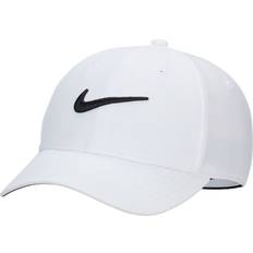 Nike Herre - Polyester Kasketter Nike Men's Dri-FIT Club Structured Swoosh Cap White/Black, Men's Athletic Hats at Academy Sports