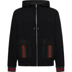 Gucci Sort Overtøj Gucci Black Jersey Jacket With Web Detail