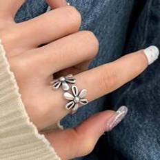 Dame - Zink Ringe Shein 1pc Creative Personalized Hollow Out Petals Design Women Ring, Suitable for Daily & Party & Festival, Great Gift