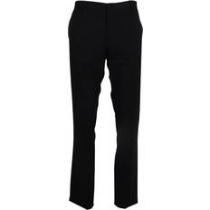 Dolce & Gabbana Uld Bukser Dolce & Gabbana Sort Uld Slim Fit Bukser Jeans Black IT54/XL