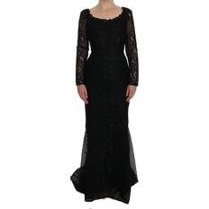 Dolce & Gabbana Black Floral Sheath Dress IT38