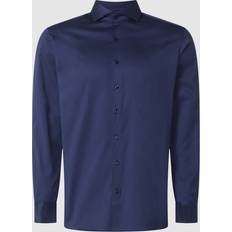 Eterna 42 - Dame Overdele Eterna MODERN FIT Soft Luxury Shirt in navy plain