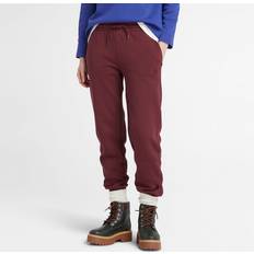 Timberland Dame Bukser Timberland Embroidered Tree-logo Tracksuit Bottoms For Women In Burgundy Burgundy