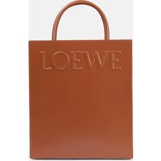 Loewe Bomuld Tote Bag & Shopper tasker Loewe Logo North-South Leather Tote Bag TAN
