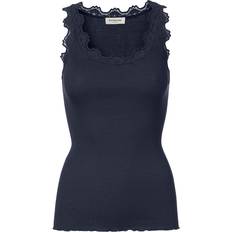 Bomuld - M Toppe Rosemunde Iconic Silk Top - Navy
