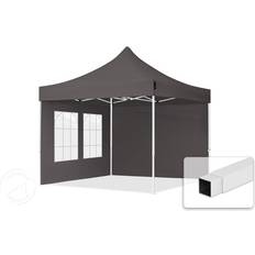 Toolport 3x3m, stål, easy-up-pavillon, 2 sidedele, mørkegrå