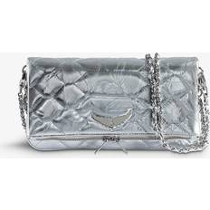 Indvendig lomme Clutch tasker Zadig & Voltaire Rock Quilted Metallic Clutch Silver One size