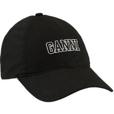 Ganni Bomuld Tøj Ganni Embroidered Logo Cap - Black