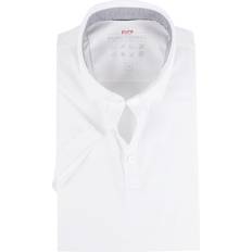 Pure 10 Tøj Pure Langarm Freizeithemd Functional Polo slim fit Halb weiss
