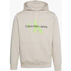 Calvin Klein Beige Sweatere Calvin Klein Jeans Mono Logo Hoodie, Taupe/Acid Light