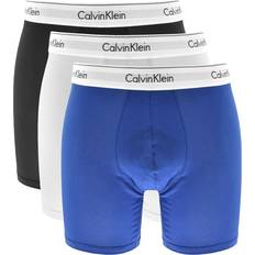 Calvin Klein Blå Underbukser Calvin Klein Modern Cotton Stretch Boxer Brief 3-pack - Blue/Black
