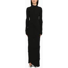 Balenciaga Dame Kjoler Balenciaga Asymmetrical Black Ribbed Dress