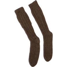 Dolce & Gabbana Uld Undertøj Dolce & Gabbana Brown Wool Knit Calf Long Women Socks