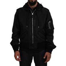 Dolce & Gabbana Black Nylon Hooded Full Zip Men Coat Jacket IT50