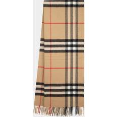Burberry Slim Tøj Burberry Womens Archive Beige Giant Check Fringed Cashmere Scarf
