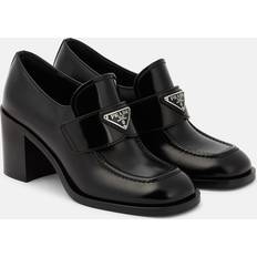 8,5 - Dame - Snørebånd Højhælede sko Prada Black Moccasin With Heel