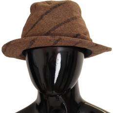 Dolce & Gabbana Stribede Tøj Dolce & Gabbana Brown Fedora Striped Print Summer Hat 57cm