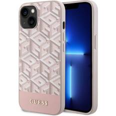 Guess Apple iPhone 15 Mobiletuier Guess iPhone 15 G Cube Mag-etui lyserød