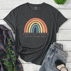 26 - 38 - Grå T-shirts & Toppe Shein Plus Rainbow & Slogan Graphic Tee